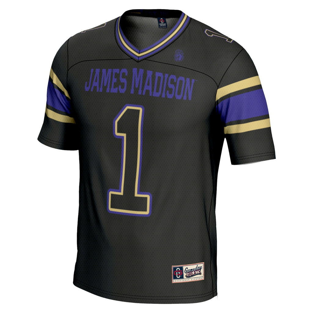 #1 James Madison Dukes Endzone Football Jersey - Black product image 3, provided for visual reference and product detail