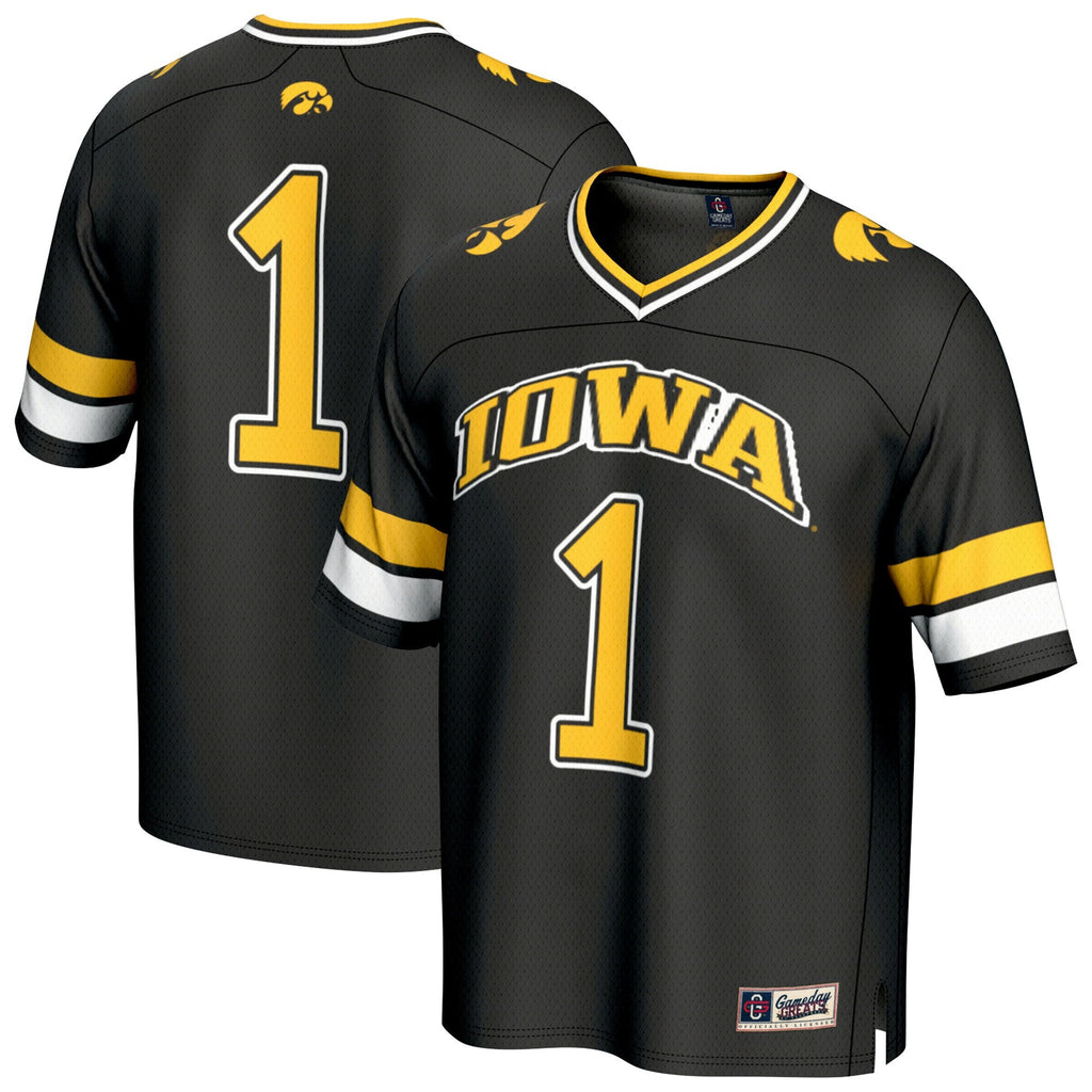 Iowa Hawkeyes Lightweight Collegiate Football Fashion Jersey - Black product image 2, provided for visual reference and