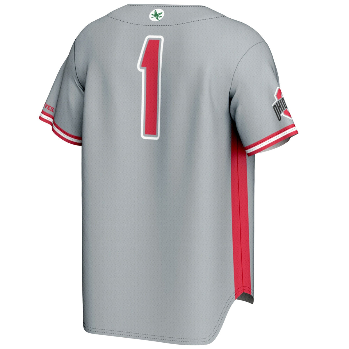 #1 Ohio State Buckeyes Lightweight Baseball Jersey - Gray product image 4, provided for visual reference and product detail