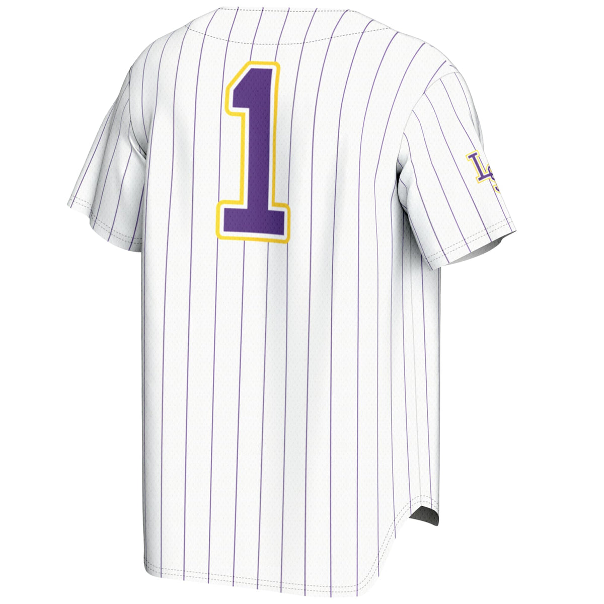 #1 LSU Tigers Lightweight Baseball Jersey - White product image 4, provided for visual reference and product detail review