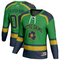 Notre Dame Fighting Irish Lightweight Hockey NIL Pick-a-Player Fashion Jersey - Green product image 1, provided for visual