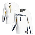 #1 Notre Dame Fighting Irish Lightweight Volleyball Jersey - White product image 1, provided for visual reference and