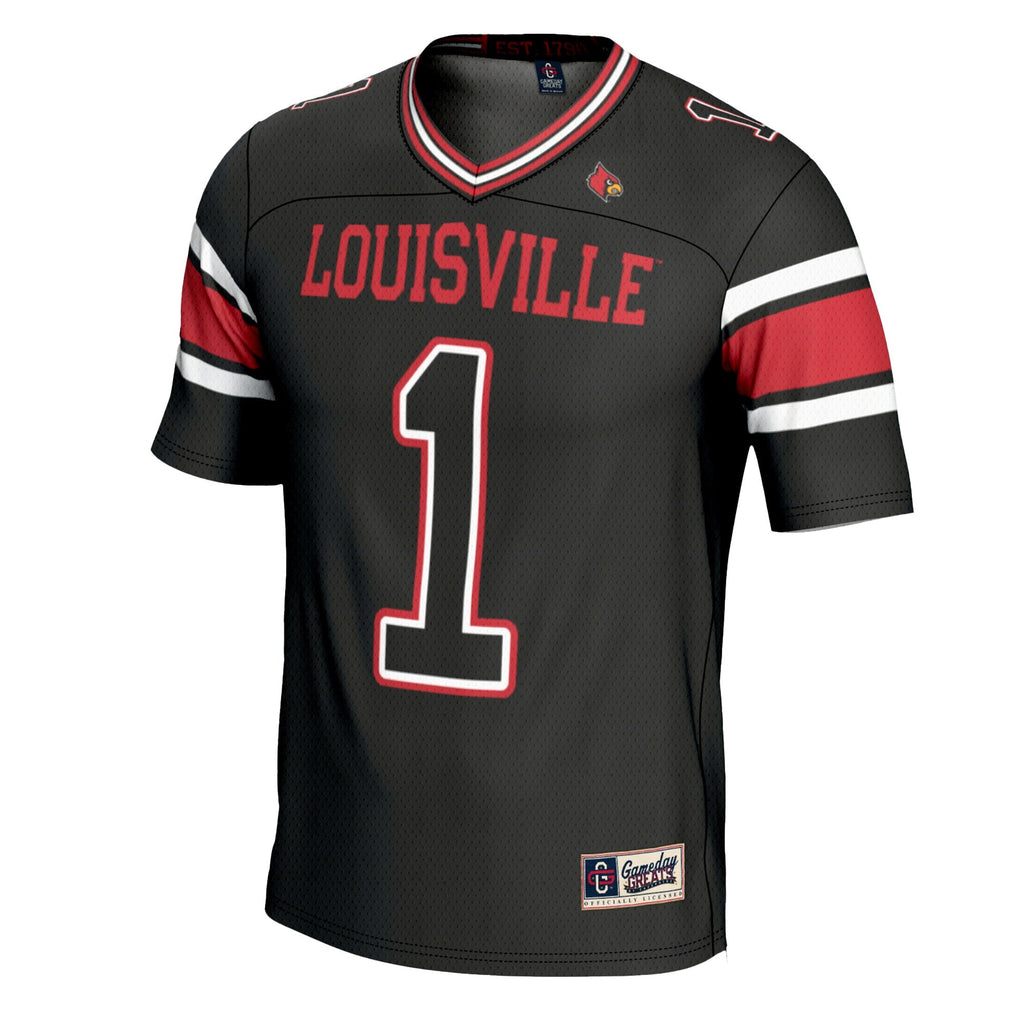 #1 Louisville Cardinals Football Jersey - Black product image 3, provided for visual reference and product detail review