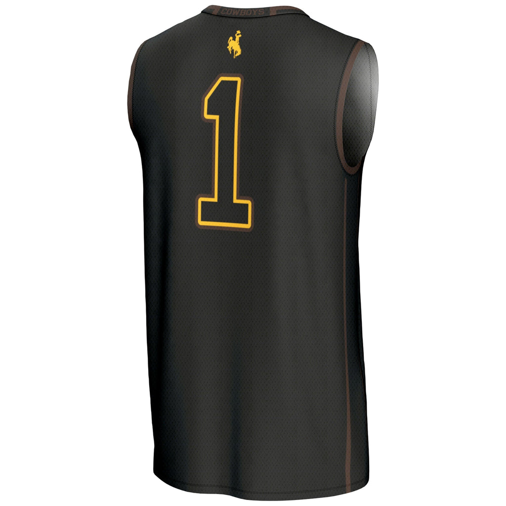 #1 Wyoming Cowboys Lightweight Basketball Jersey - Black product image 4, provided for visual reference and product detail
