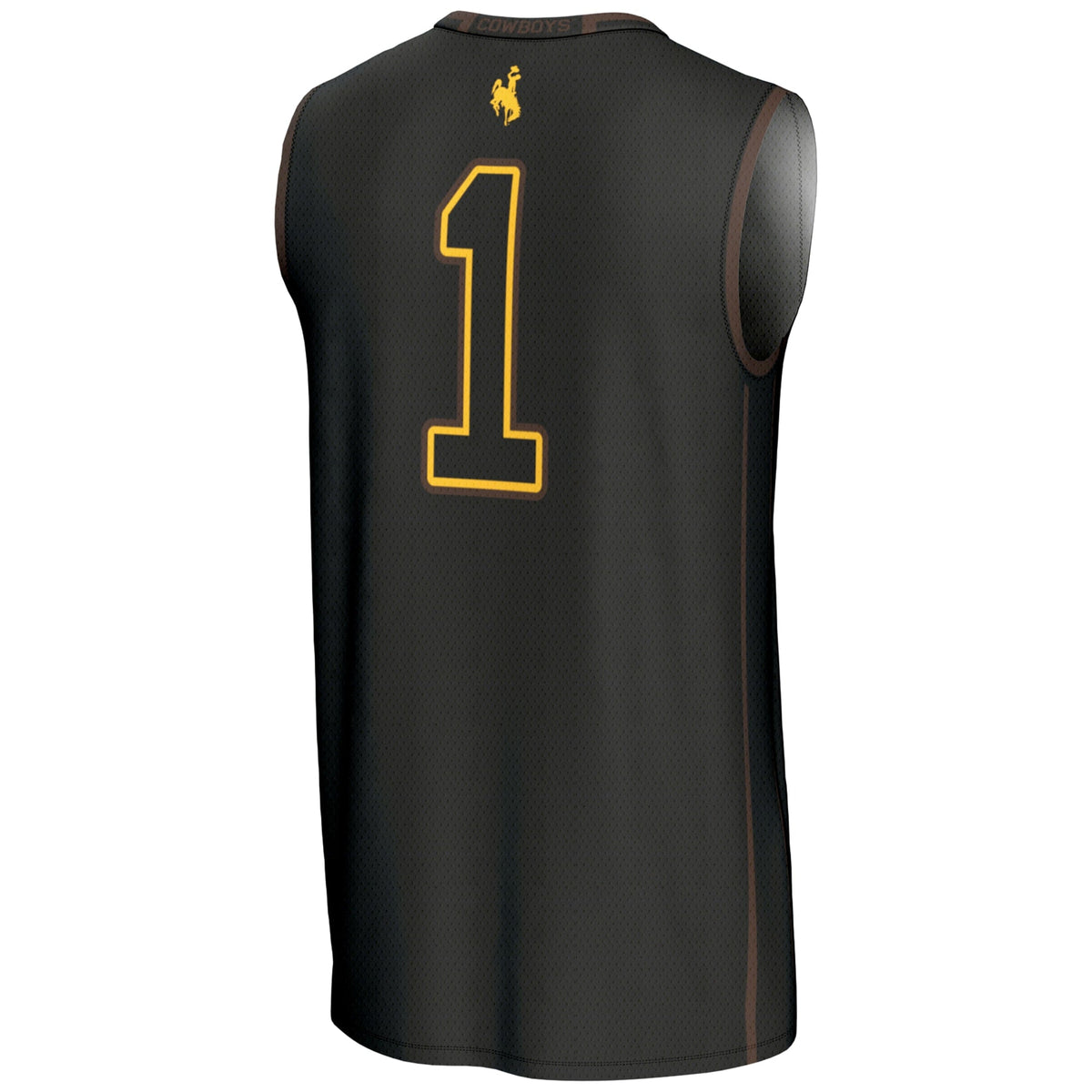 #1 Wyoming Cowboys Lightweight Basketball Jersey - Black product image 4, provided for visual reference and product detail