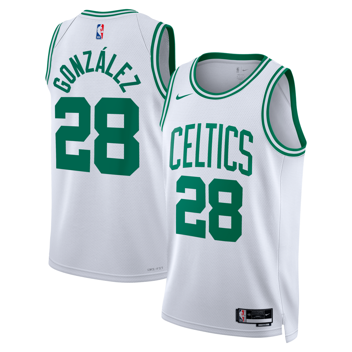 Boston Celtics Association Edition Swingman Jersey - White - Hugo González product image 1, provided for visual reference