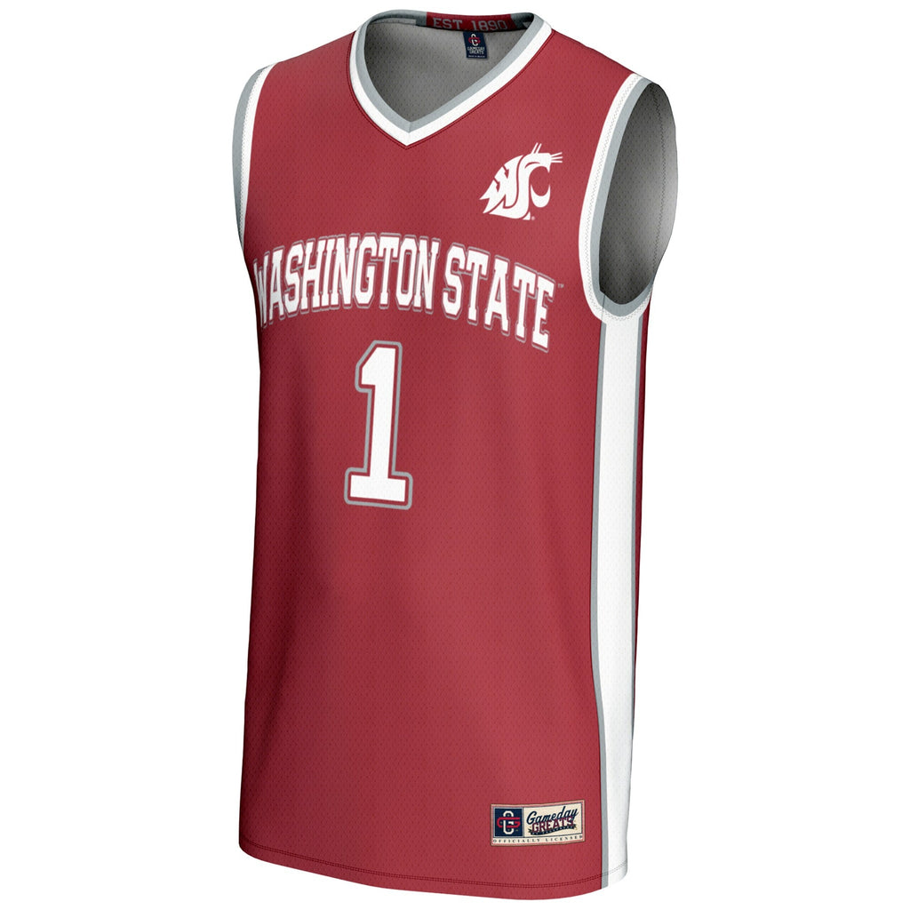 #1 Washington State Cougars Lightweight Basketball Jersey - Crimson product image 3, provided for visual reference and