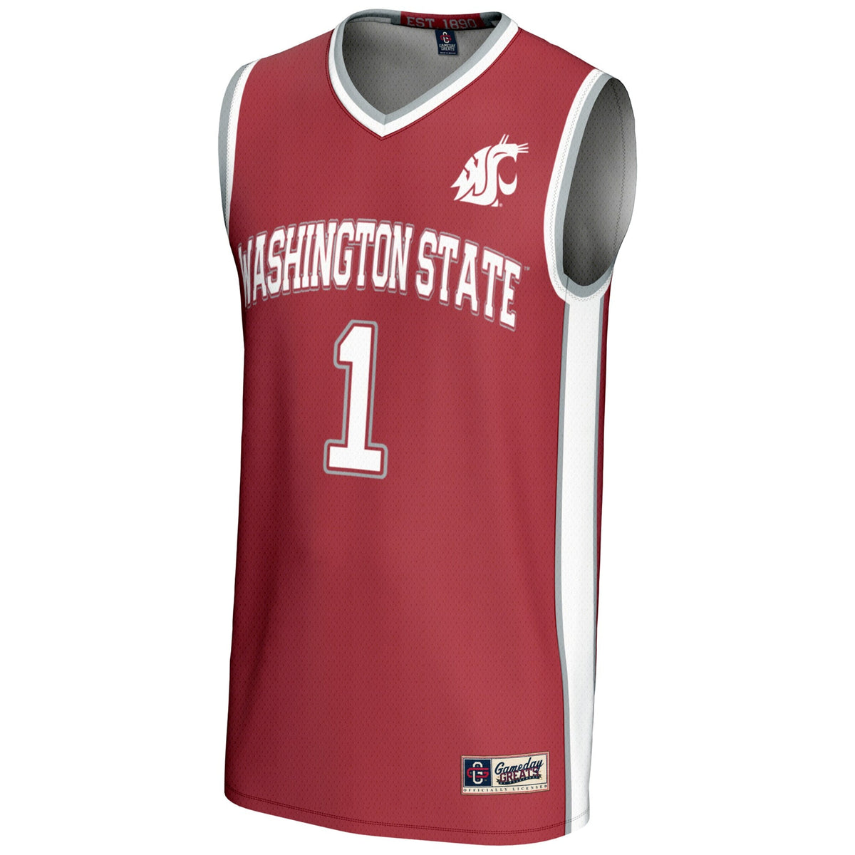 #1 Washington State Cougars Lightweight Basketball Jersey - Crimson product image 3, provided for visual reference and