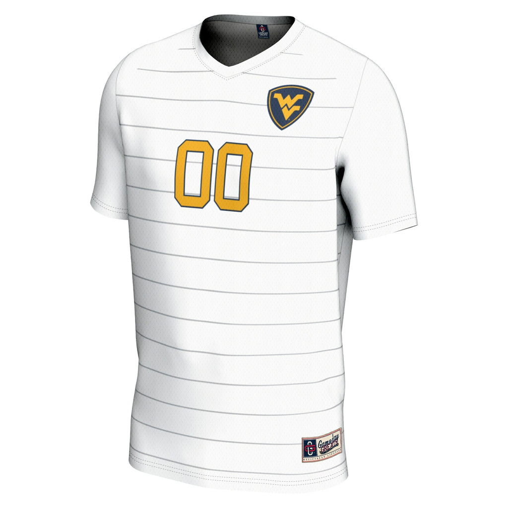 West Virginia Mountaineers Pick-A-Player NIL Lightweight Soccer Jersey - White product image 3, provided for visual
