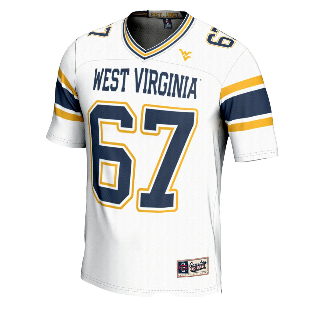 #1 West Virginia Mountaineers Football Jersey - White product image 3, provided for visual reference and product detail