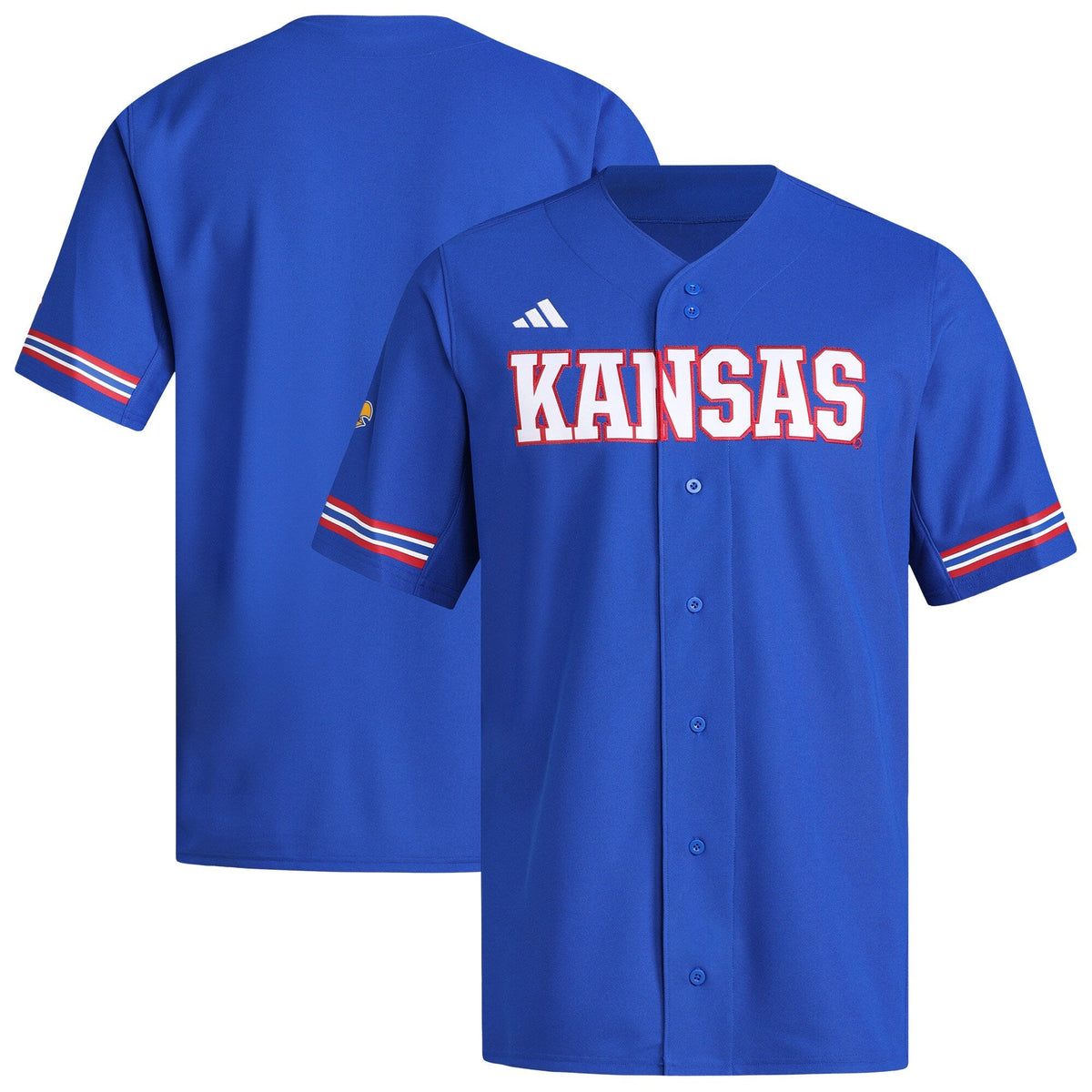 Kansas Jayhawks Replica Baseball Jersey - Royal product image 1, provided for visual reference and product detail review