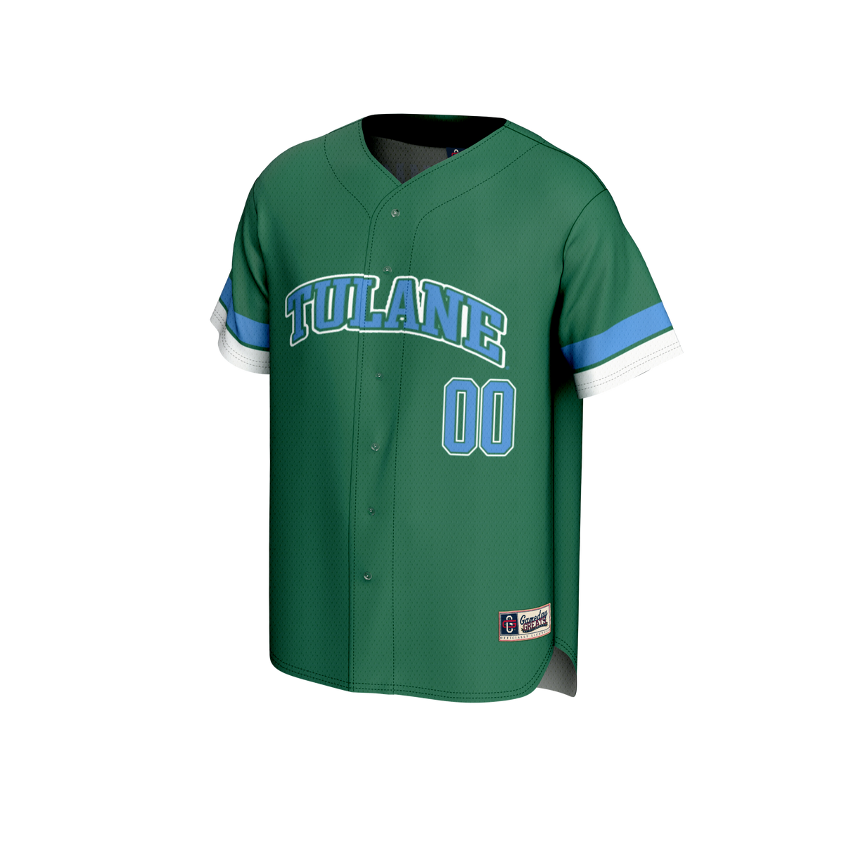 Tulane Green Wave NIL Pick-A-Player Lightweight Baseball Jersey - Green product image 3, provided for visual reference and