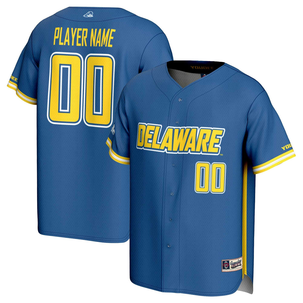 Delaware Fightin' Blue Hens NIL Pick-A-Player Baseball Lightweight Jersey - Royal product image 1, provided for visual