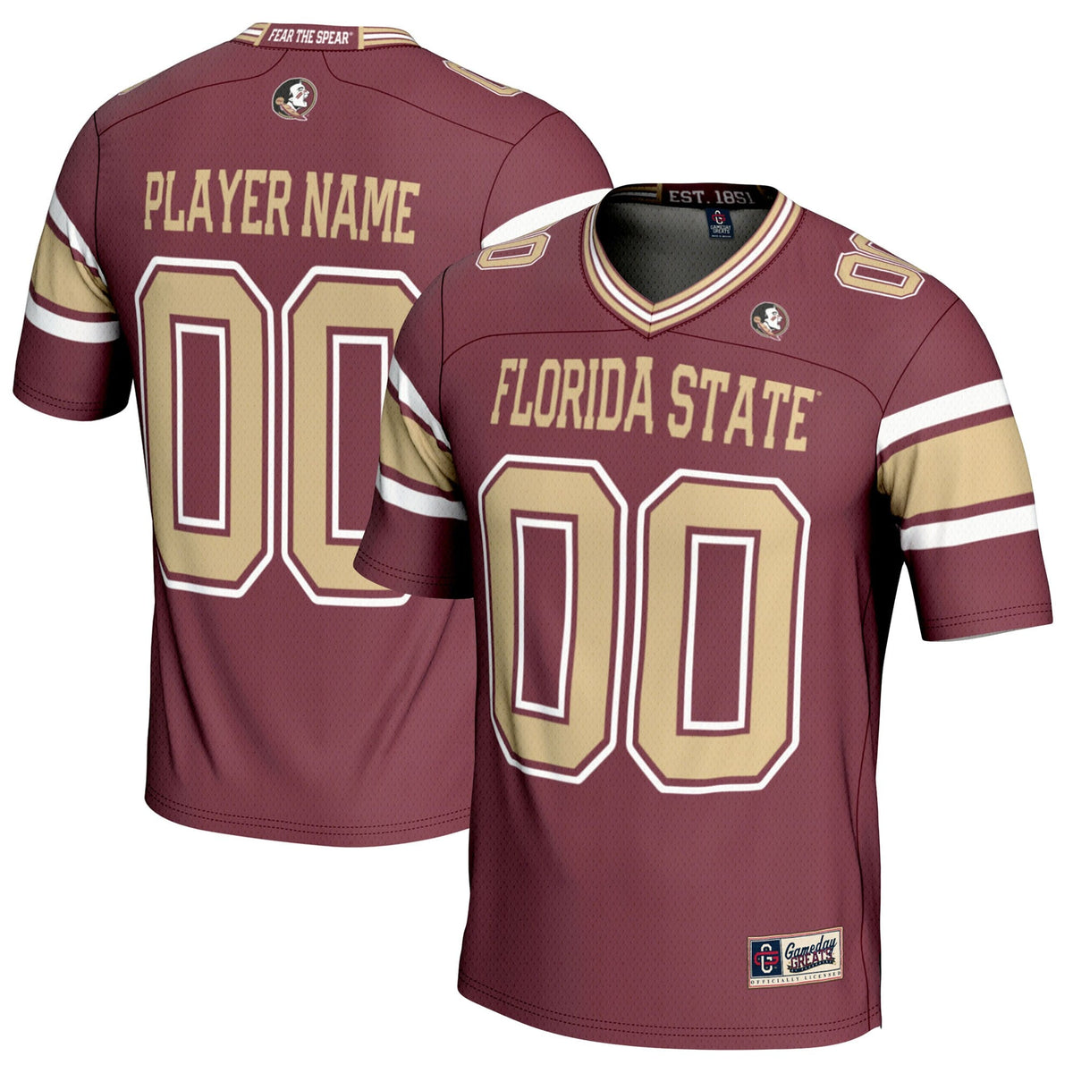 Florida State Seminoles NIL Pick-A-Player Football Jersey - Maroon product image 2, provided for visual reference and
