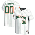 Miami Hurricanes NIL Pick-A-Player Lightweight Baseball Jersey - White product image 1, provided for visual reference and
