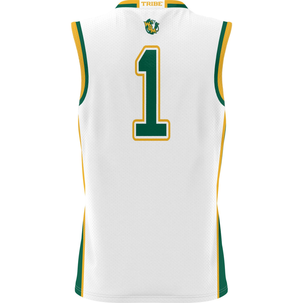 #1 William & Mary Tribe Lightweight Basketball Jersey - White product image 4, provided for visual reference and product