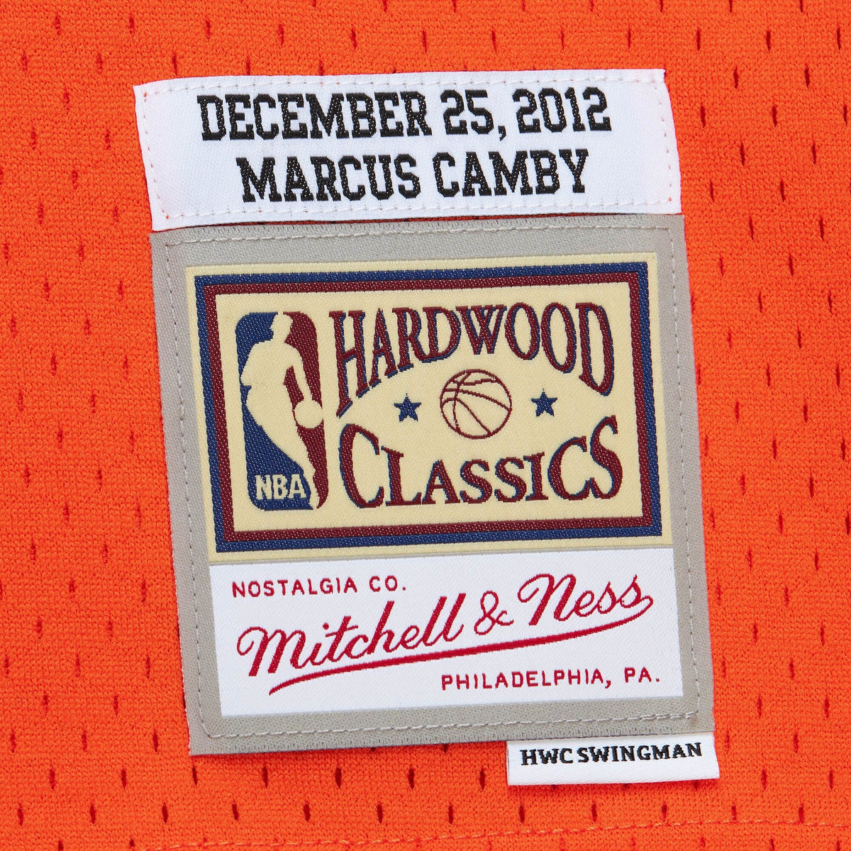 New York Knicks Marcus Camby 2012 Day Authentic Jersey - Orange product image 6, provided for visual reference and product