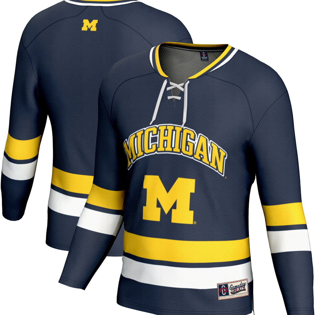 Michigan Wolverines Spirit Hockey Jersey - Navy product image 2, provided for visual reference and product detail review