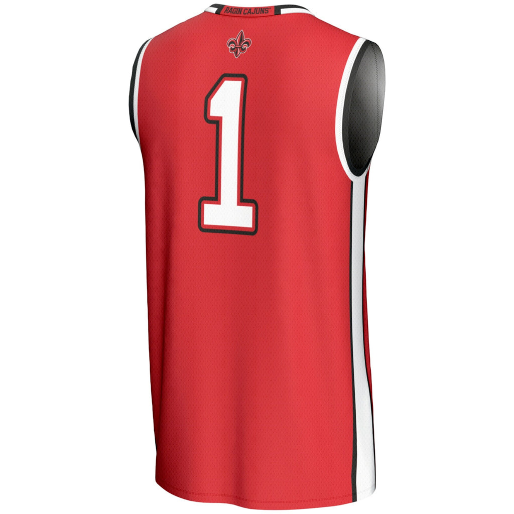 #1 Louisiana Ragin' Cajuns Lightweight Basketball Jersey - Cardinal product image 4, provided for visual reference and