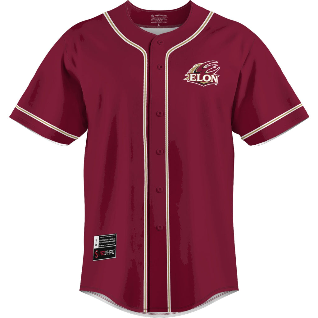 Elon Phoenix Lightweight Baseball Jersey - Maroon product image 3, provided for visual reference and product detail review