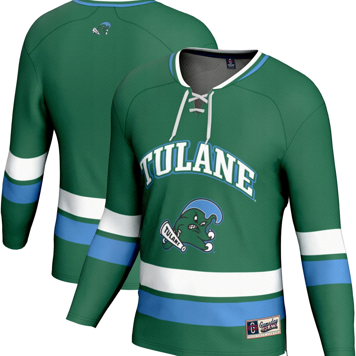 Tulane Green Wave Spirit Hockey Jersey - Green product image 1, provided for visual reference and product detail review