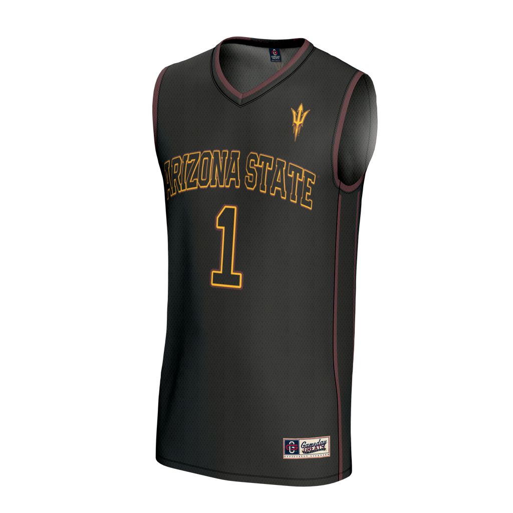#1 Arizona State Sun Devils Lightweight Collegiate Basketball Fashion Jersey - Black product image 3, provided for visual