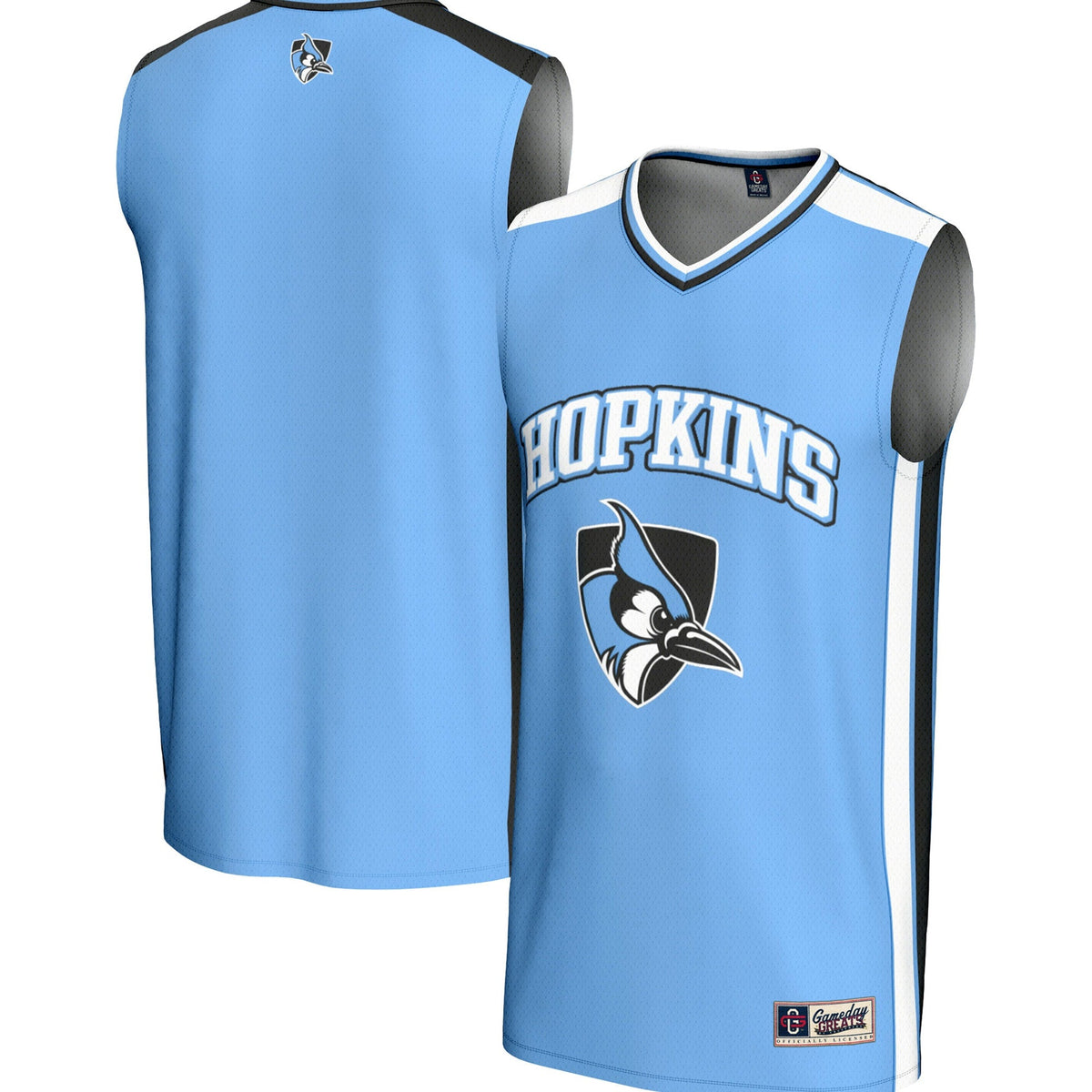 Johns Hopkins Blue Jays Spirit Basketball Jersey - Light Blue product image 2, provided for visual reference and product