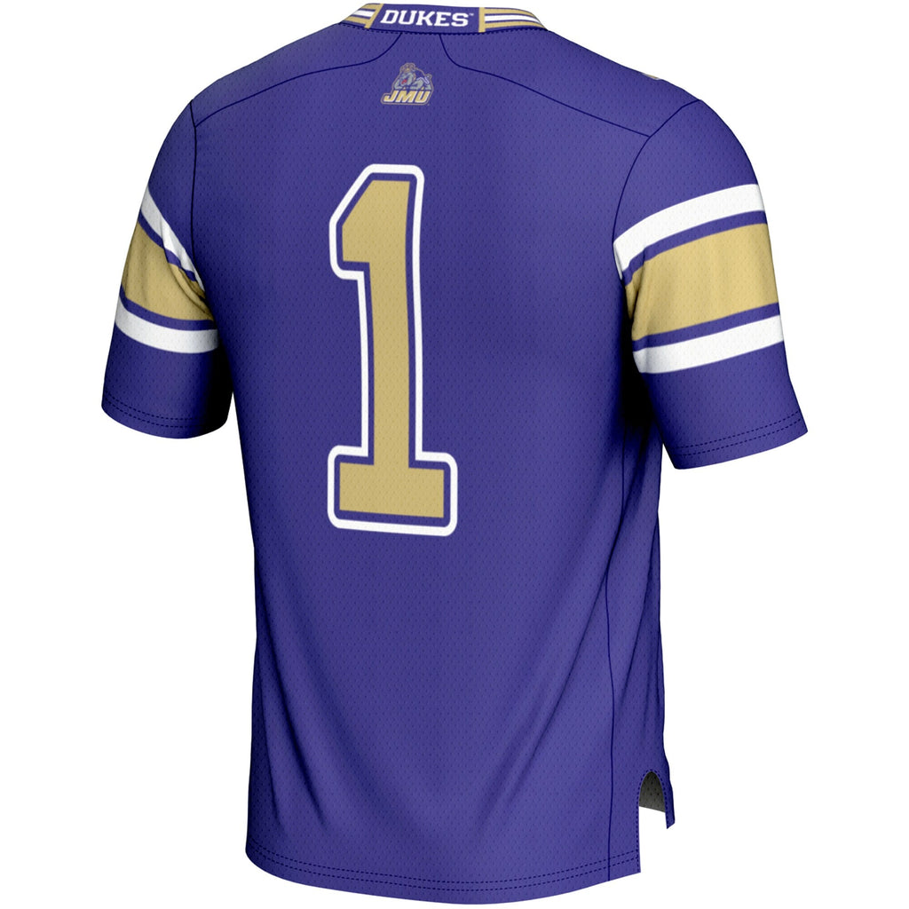 #1 James Madison Dukes Endzone Football Jersey - Purple product image 4, provided for visual reference and product detail