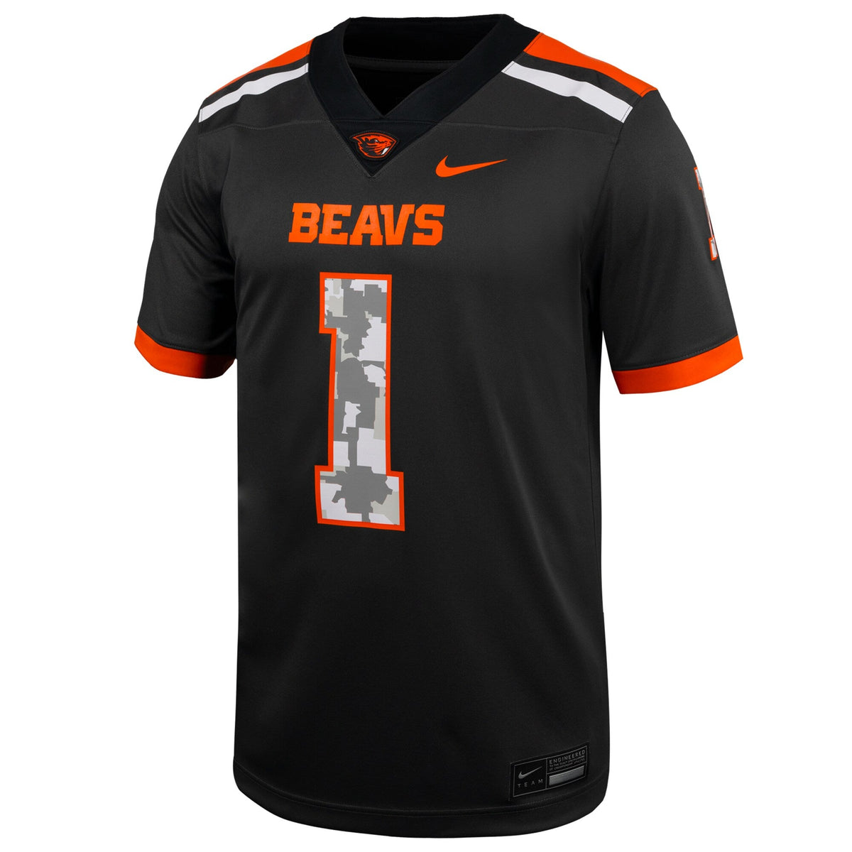 #1 Oregon State Beavers Military Appreciation Untouchable Replica Football Jersey - Anthracite product image 3, provided for