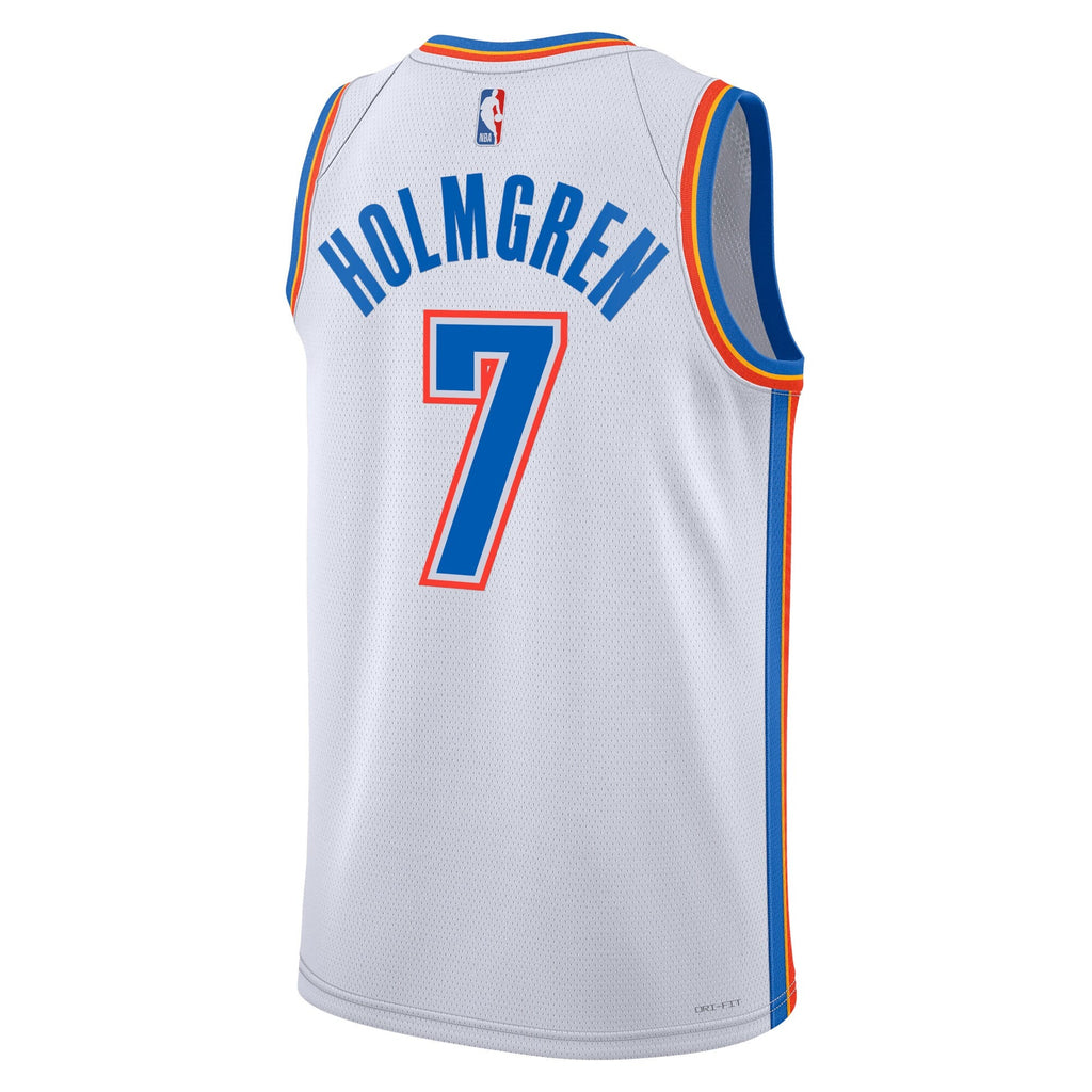 Oklahoma City Thunder Association Edition Swingman Jersey - White - Chet Holmgren product image 3, provided for visual