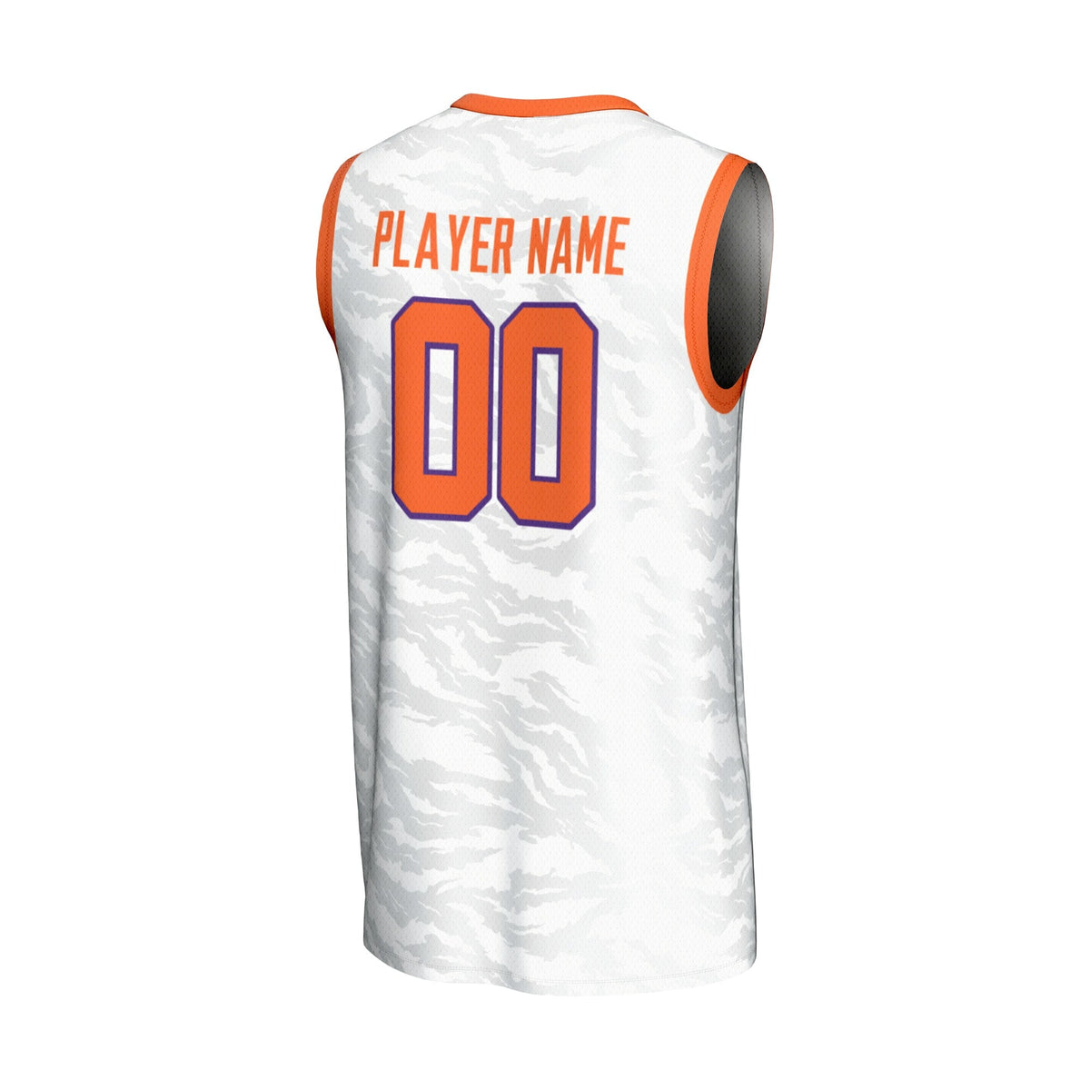 Clemson Tigers NIL Pick-A-Player Basketball Lightweight Jersey - White product image 4, provided for visual reference and