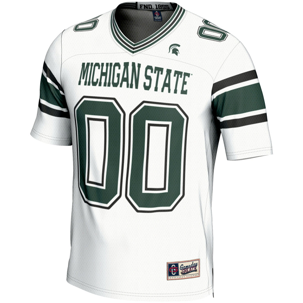 Michigan State Spartans NIL Pick-A-Player Football Jersey - White product image 3, provided for visual reference and product