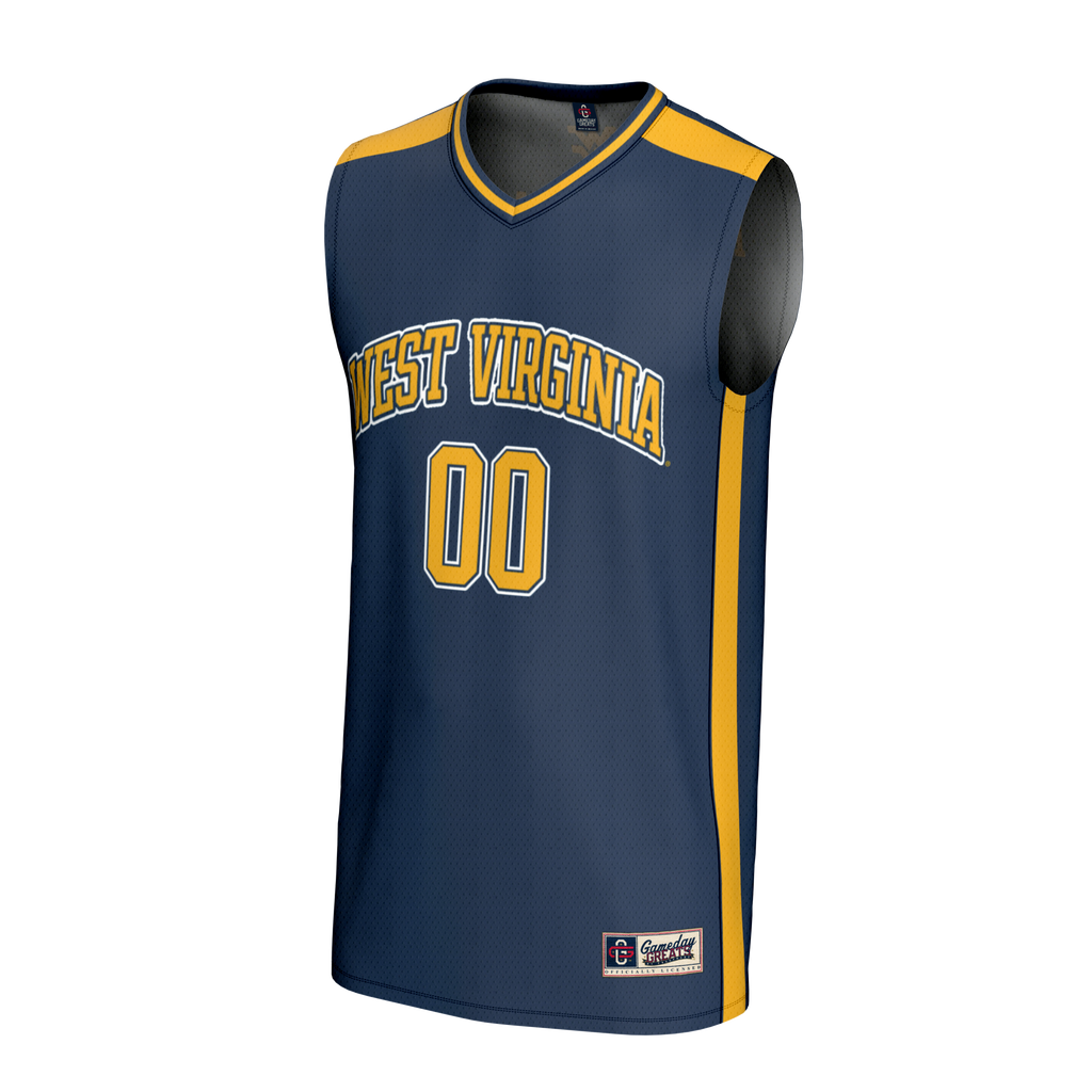 West Virginia Mountaineers NIL Pick-A-Player Lightweight Basketball Fashion Jersey - Navy product image 3, provided for