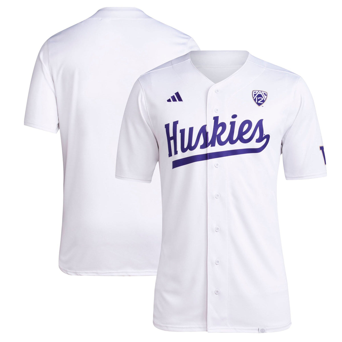 Washington Huskies Team Baseball Jersey - White product image 2, provided for visual reference and product detail review