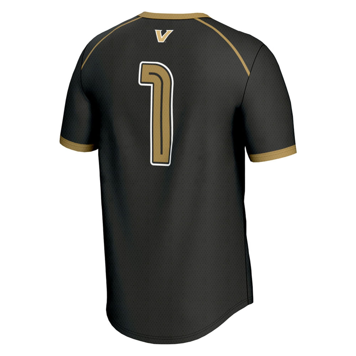 #1 Vanderbilt Commodores Lightweight Lacrosse Jersey - Black product image 4, provided for visual reference and product