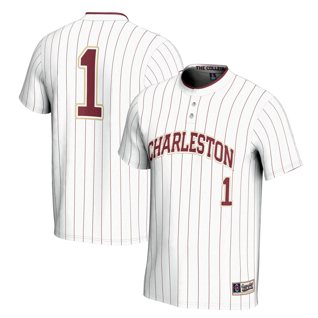 #1 Charleston Cougars Lightweight Softball Jersey - White product image 2, provided for visual reference and product detail