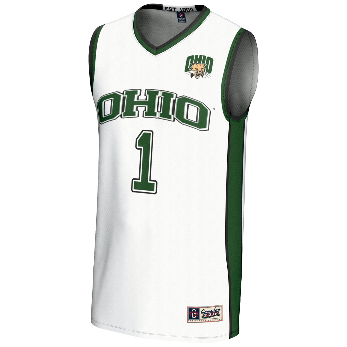 #1 Ohio Bobcats Lightweight Basketball Jersey - White product image 3, provided for visual reference and product detail