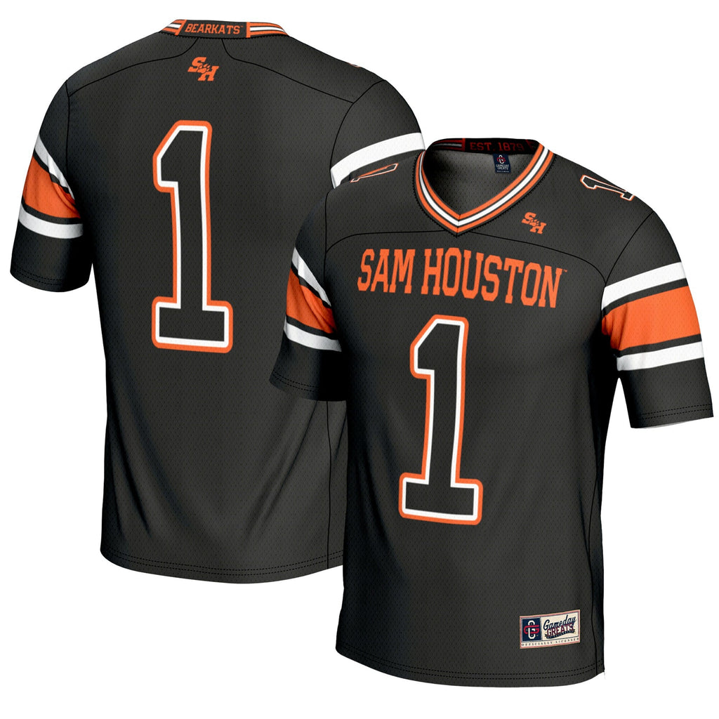 #1 Sam Houston State Bearkats Endzone Football Jersey - Black product image 1, provided for visual reference and product