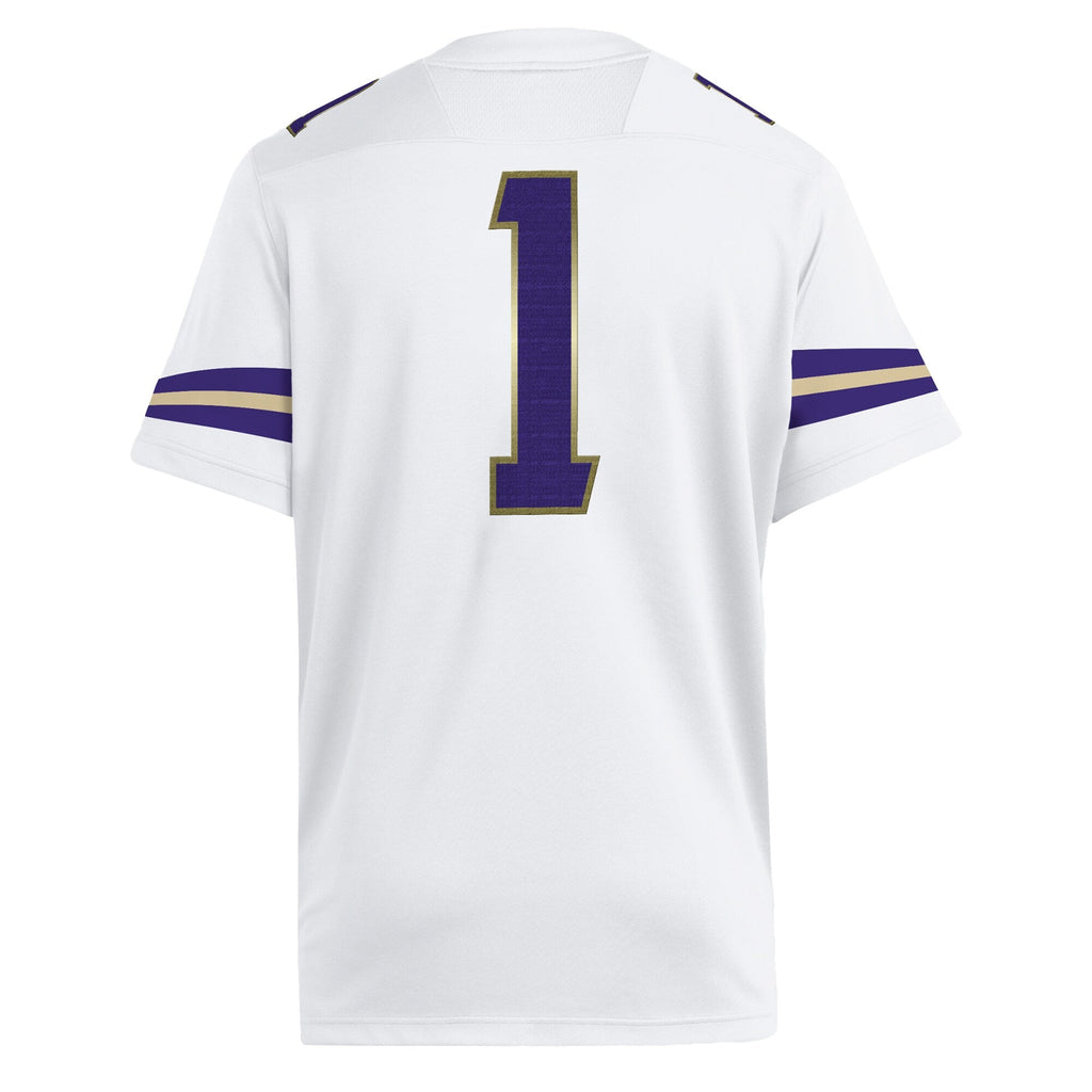 #1 White Washington Huskies Premier Jersey product image 4, provided for visual reference and product detail review