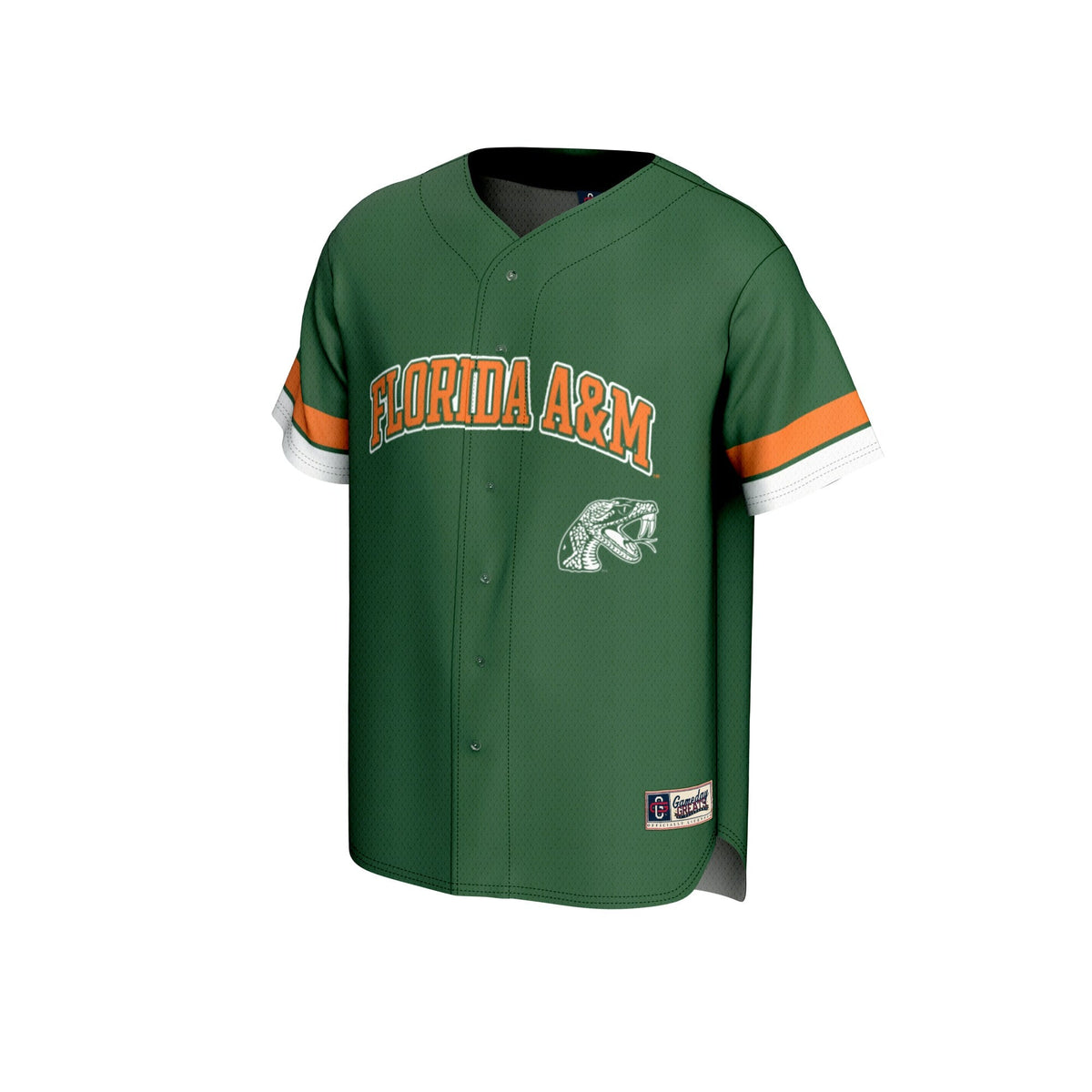 Florida A&M Rattlers Spirit Baseball Jersey - Green product image 3, provided for visual reference and product detail review