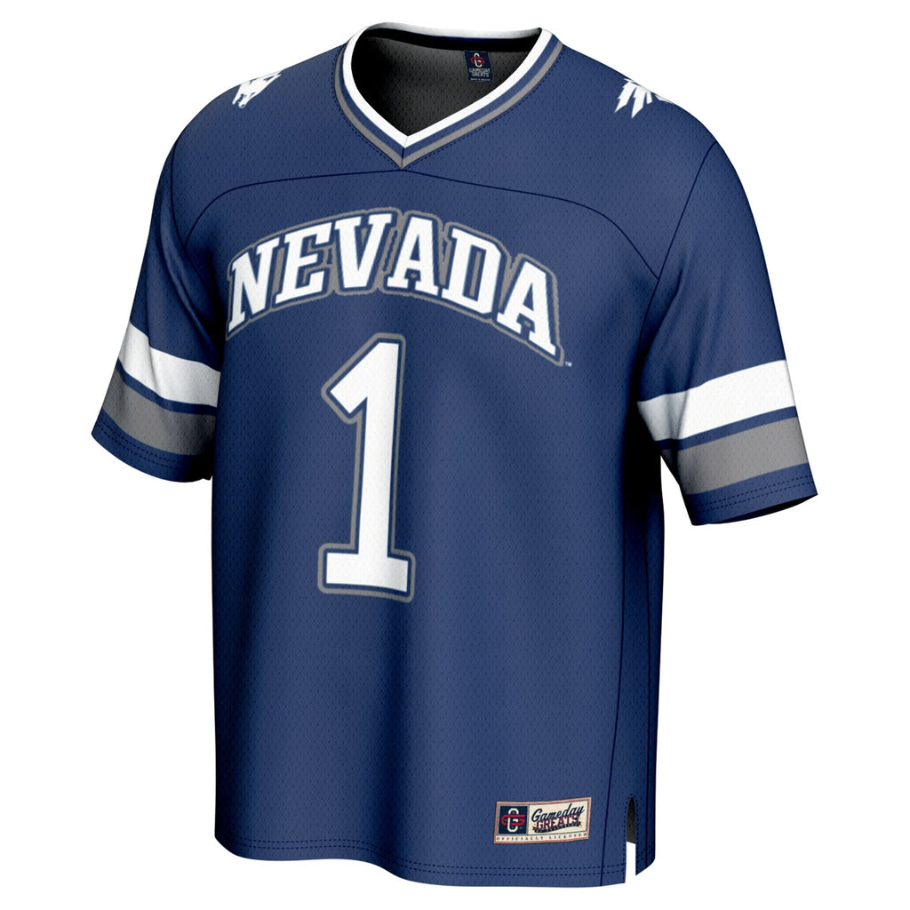 #1 Nevada Wolf Pack Lightweight Collegiate Football Fashion Jersey - Navy product image 3, provided for visual reference and