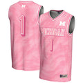 #1 Michigan Wolverines Lightweight Basketball Fashion Jersey - Pink product image 1, provided for visual reference and