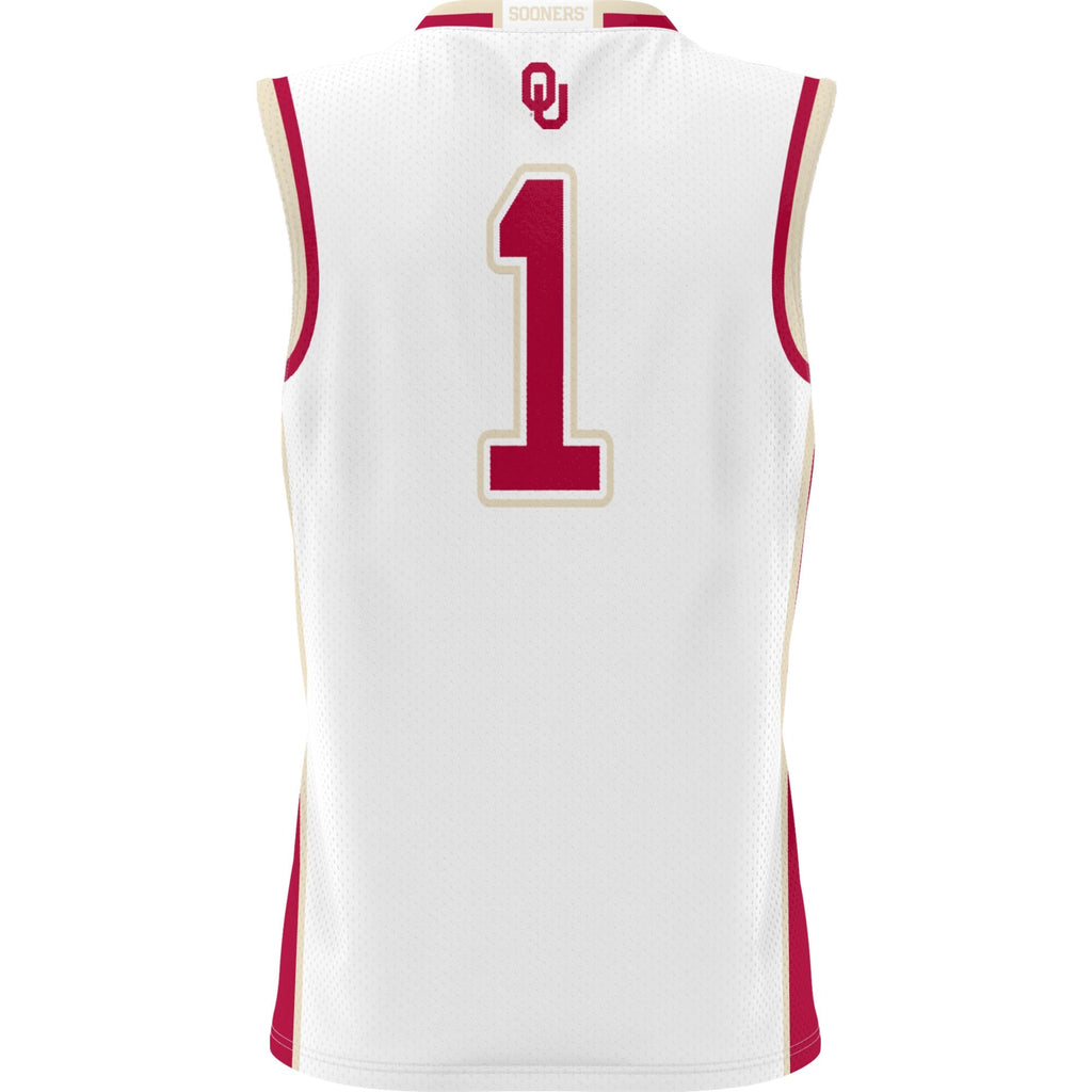 #1 Oklahoma Sooners Lightweight Basketball Jersey - White product image 4, provided for visual reference and product detail