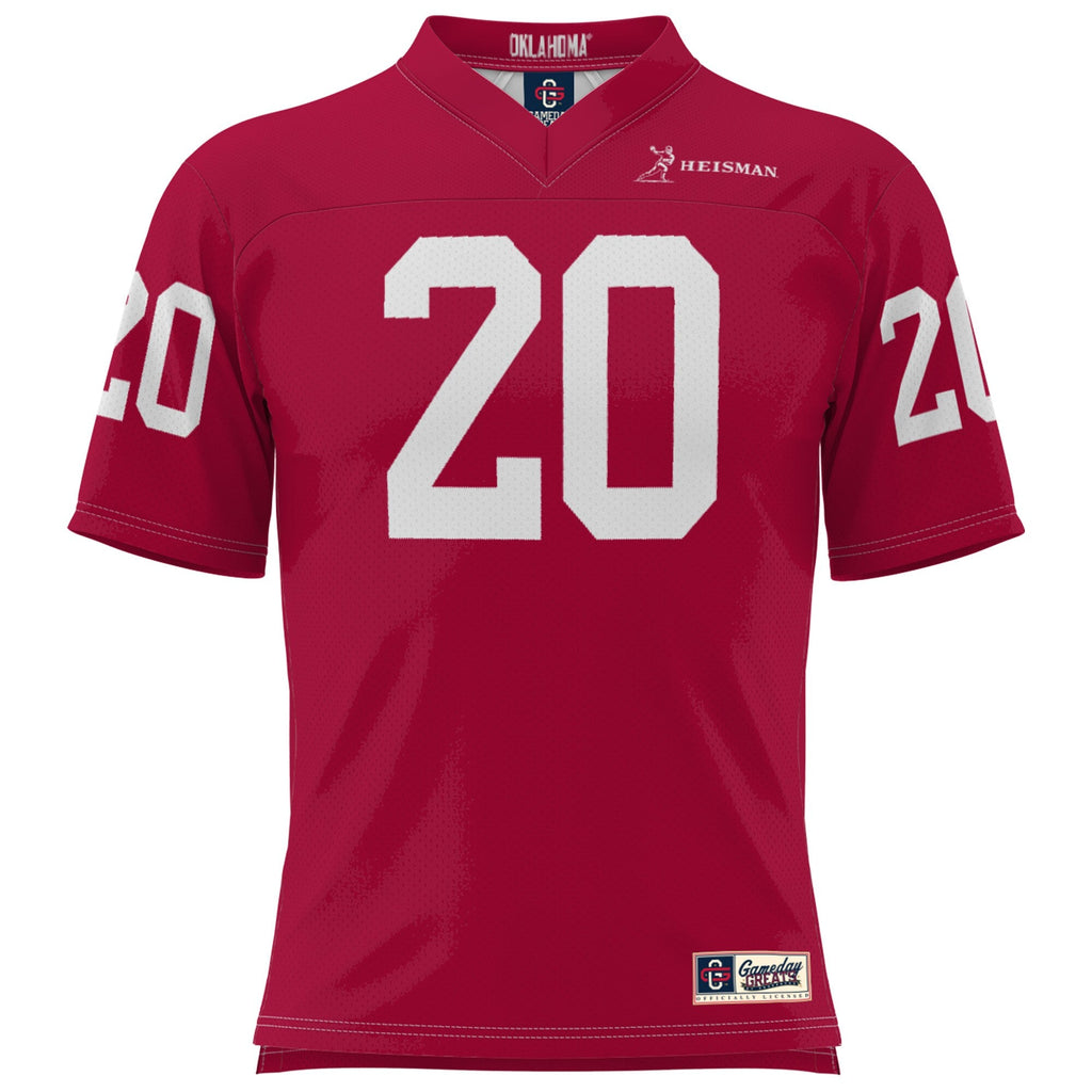 Billy Sims Crimson Oklahoma Sooners Heisman Football Jersey product image 3, provided for visual reference and product
