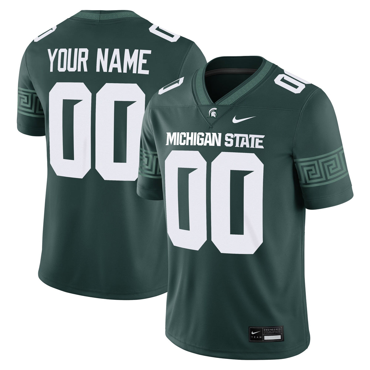 Michigan State Spartans Custom Football Game Jersey - Green product image 1, provided for visual reference and product