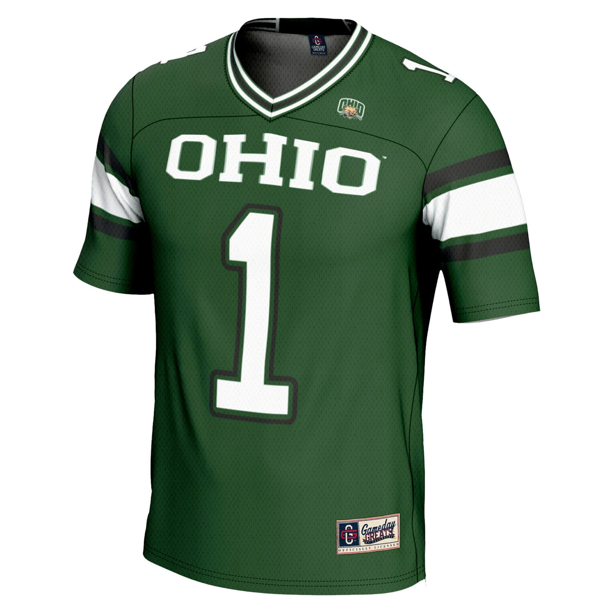#1 Ohio Bobcats Endzone Football Jersey - Green product image 3, provided for visual reference and product detail review