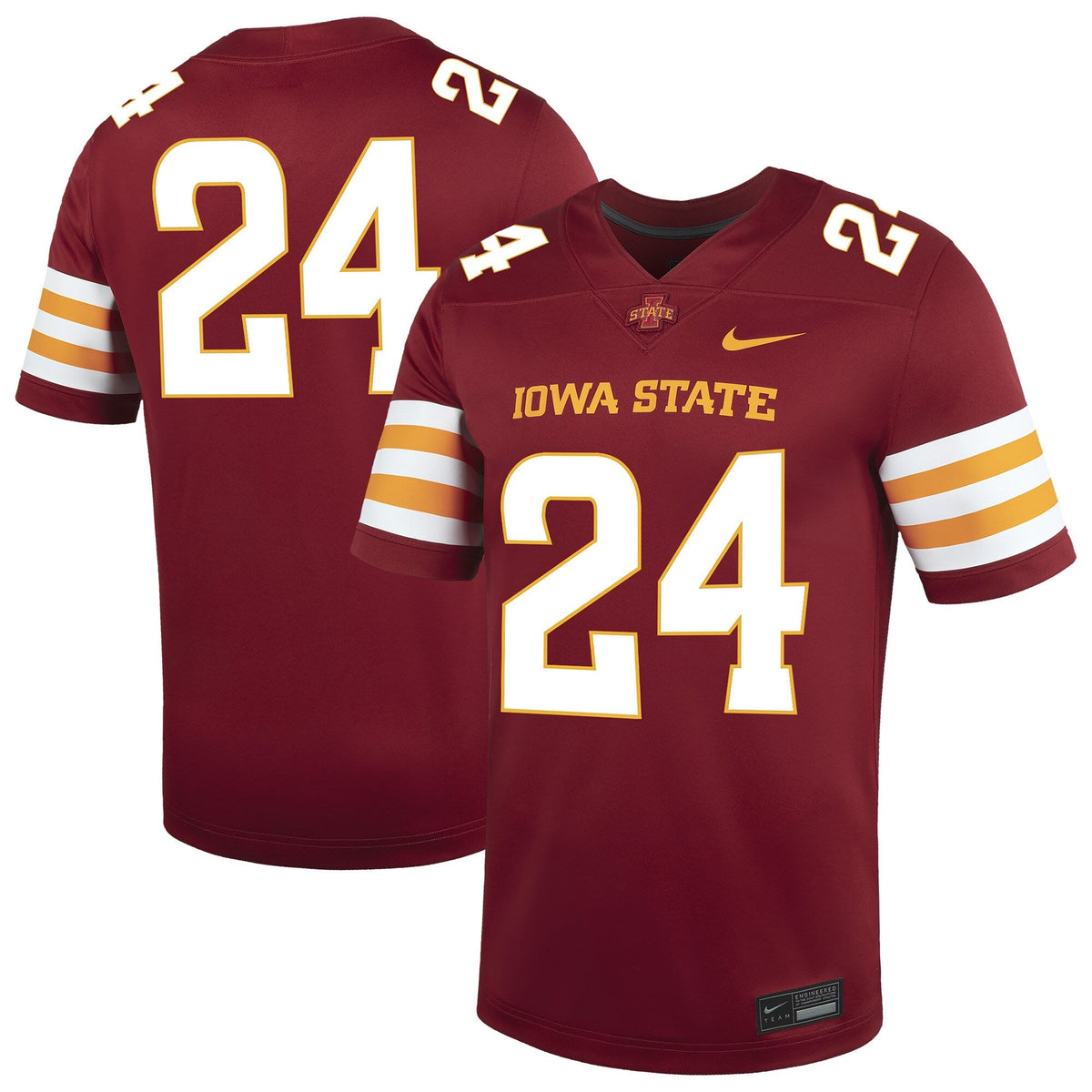 #24 Cardinal Iowa State Cyclones Game Football Jersey product image 2, provided for visual reference and product detail