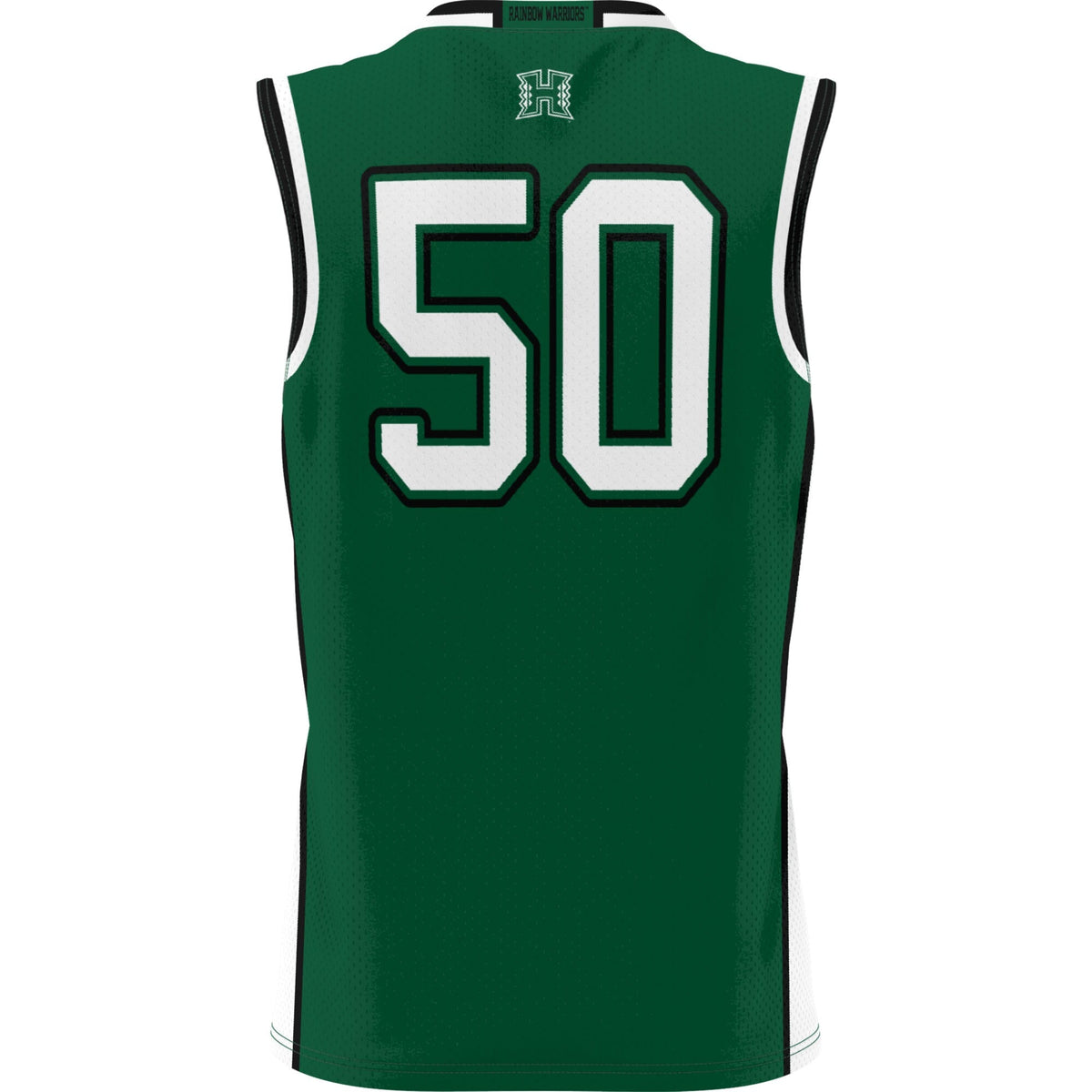 #50 Hawaii Rainbow Warriors Lightweight Basketball Jersey - Green product image 3, provided for visual reference and product