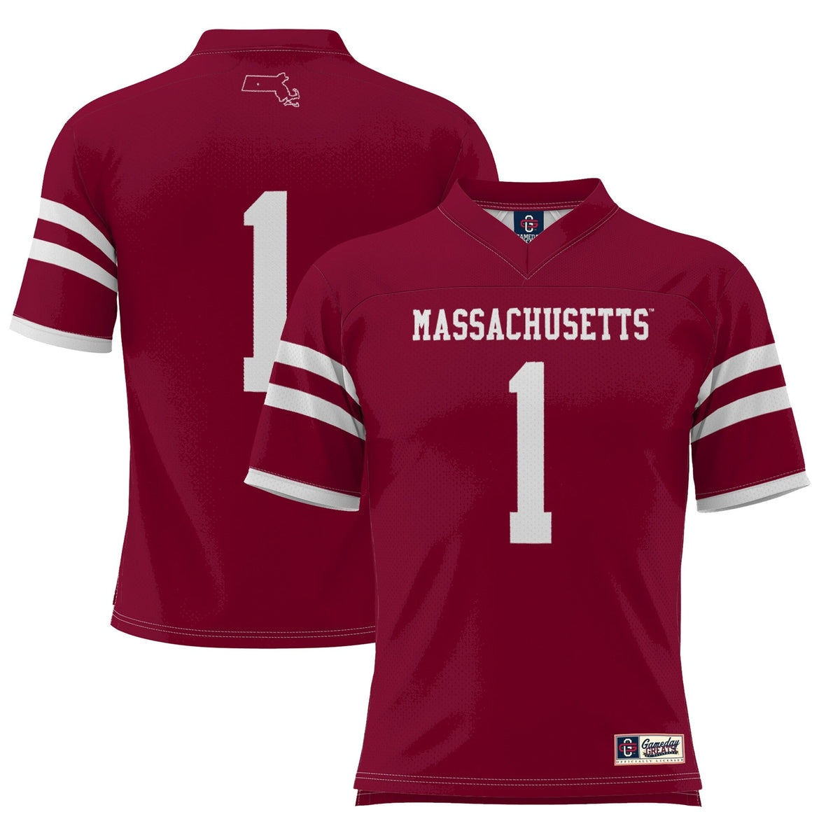 #1 UMass Minutemen Football Jersey - Maroon product image 2, provided for visual reference and product detail review