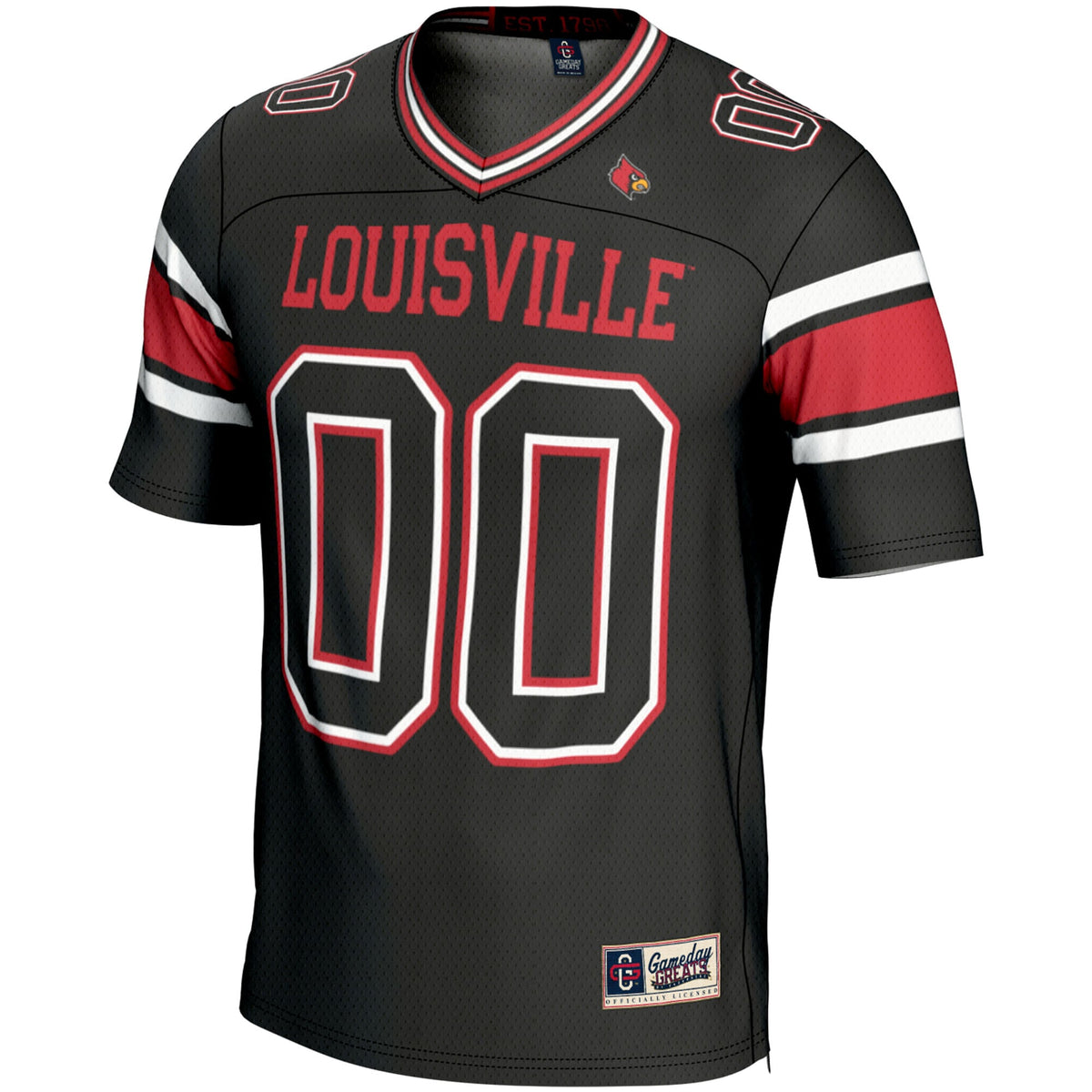 Louisville Cardinals NIL Pick-A-Player Football Jersey - Black product image 3, provided for visual reference and product